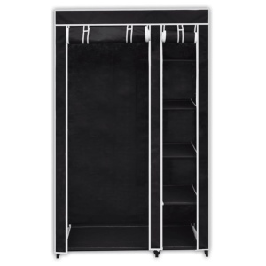 Dulap de haine pliabil, negru, 110 x 45 x 175 cm - Img 2