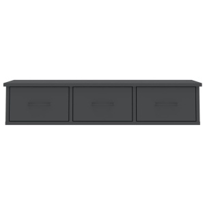 Dulap de perete cu sertare, gri, 88x26x18,5 cm, PAL - Img 4