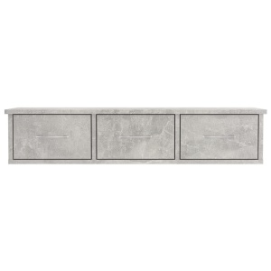 Dulap de perete cu sertare, gri beton, 88x26x18,5 cm, PAL - Img 4