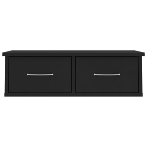 Dulap de perete cu sertare, negru, 60x26x18,5 cm, PAL - Img 4