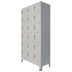 Dulap de vestiar cu 18 compartimente, metal, 90x40x180 cm