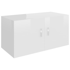 Dulap montat pe perete, alb extralucios, 80x39x40 cm, PAL - Img 2