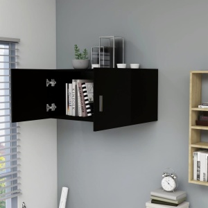 Dulap montat pe perete, negru, 80x39x40 cm, PAL - Img 3