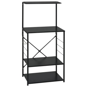 Dulap pentru cuptor de microunde, negru, 60x39,6x123 cm, PAL - Img 2