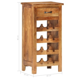 Dulap sticle de vin, 40x30x80 cm, lemn masiv de acacia - Img 6