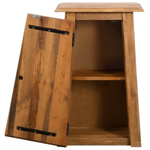 Dulap suspendat baie, lemn masiv de pin reciclat, 42x23x70 cm - Img 5