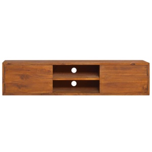 Dulap TV montat pe perete, 135 x 30 x 30 cm, lemn masiv de tec - Img 3