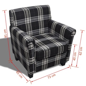 Fotoliu cu pernă, negru, material textil - Img 5