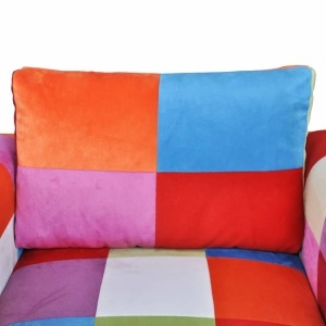 Fotoliu cub, picioare cromate, model Patchwork, material textil - Img 6