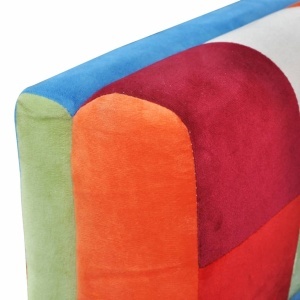 Fotoliu cub, picioare cromate, model Patchwork, material textil - Img 8
