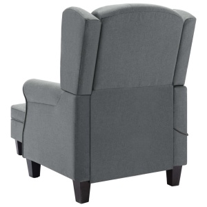 Fotoliu de masaj cu taburet, gri deschis, material textil - Img 5