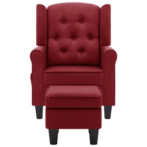 Fotoliu de masaj cu taburet, roșu vin, material textil - Img 4