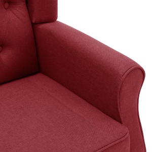 Fotoliu de masaj cu taburet, roșu vin, material textil - Img 6