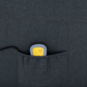 Fotoliu de masaj rabatabil, gri inchis, material textil - Img 3