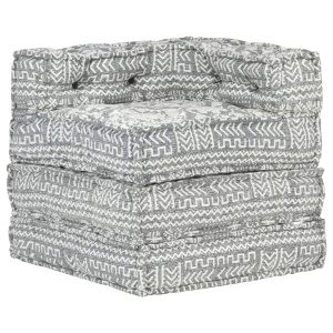 Fotoliu puf modular, gri deschis, material textil - Img 7