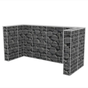 Gabion triplu ingrădire pubelă, oțel, 250 x 100 x 120 cm - Img 8