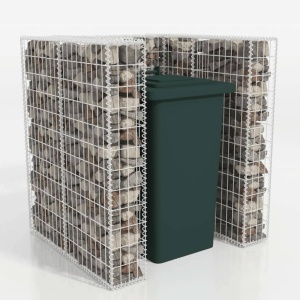 Gabion unic ingrădire pubelă, oțel, 110 x 100 x 120 cm - Img 3