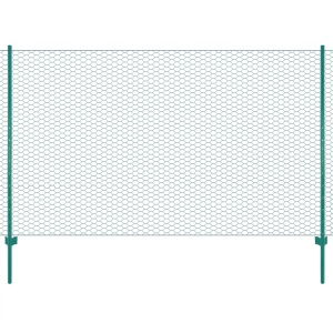 Gard din plasă de sârmă cu stâlpi, verde, 25 x 2 m, oțel