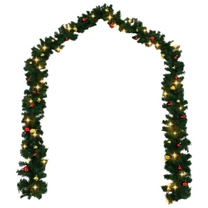 Ghirlandă de Crăciun decorată cu globuri și becuri LED, 5 m - Img 3