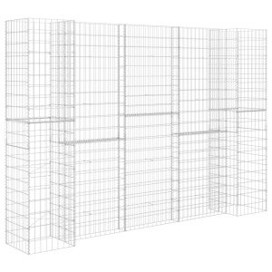 Jardinieră gabion in formă de H, 260 x 40 x 180 cm, sârmă oțel - Img 2