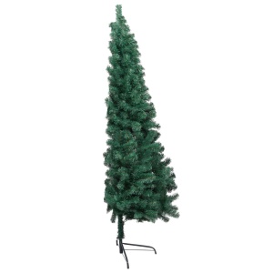Jumătate pom Crăciun artificial cu suport, verde, 210 cm, PVC - Img 4