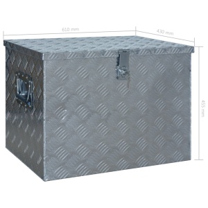 Ladă din aluminiu, 610 x 430 x 455 cm, argintiu - Img 7