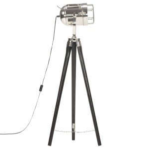Lampă de podea trepied, negru, 97 cm, lemn masiv de mango - Img 4