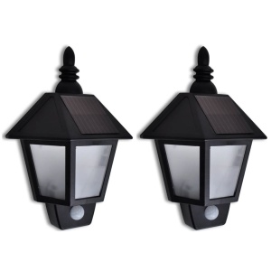 Lampă solară de perete cu senzori de mișcare, 2 buc