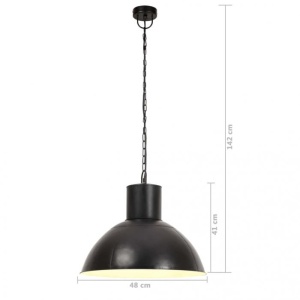 Lampă suspendată, 25 W, negru stins, rotund, 48 cm, E27 - Img 11