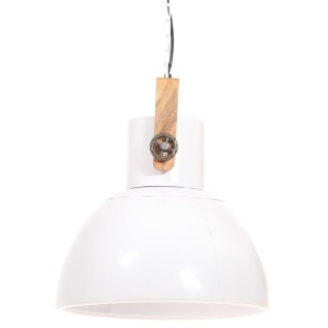 Lampă suspendată industrială, 25 W, alb, 40 cm, E27, rotund - Img 8