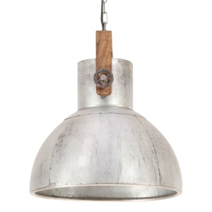Lampă suspendată industrială 25 W, argintiu, 40 cm, E27, rotund - Img 6