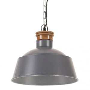 Lampă suspendată industrială, gri, 32 cm, E27