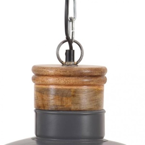 Lampă suspendată industrială, gri, 32 cm, E27 - Img 6