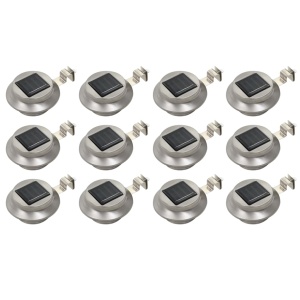 Lămpi solare de exterior LED, 12 buc., alb, 12 cm, rotund