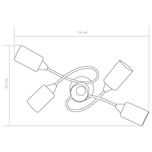 Lustră cu abajururi din ceramică, 5 becuri E14, alb, con - Img 12