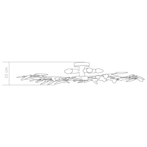 Lustră cu brațe tip frunze cristal acrilic alb 5 becuri E14 - Img 6