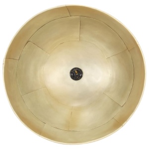 Lustră industrială vintage, 25 W, 41 cm, alamă, rotund, E27 - Img 7