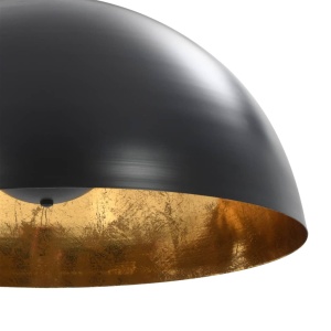 Lustre, 2 buc., negru și auriu, 50 cm, semisferic, E27 - Img 6