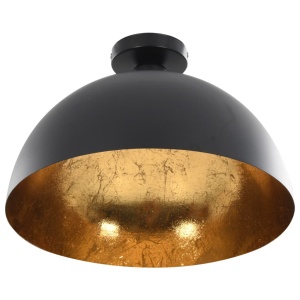 Lustre, 2 buc., negru și auriu, semisferic, E27 - Img 7