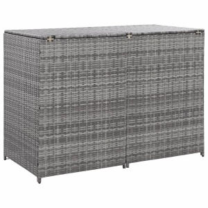 Magazie dublă pentru pubele, antracit, 148x77x111 cm, poliratan - Img 3