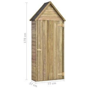 Magazie unelte de grădină cu ușă 77x37x178 cm lemn pin tratat - Img 7