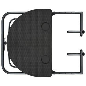 Masă balcon suspendată maro 60x64x83,5 cm plastic aspect ratan - Img 5