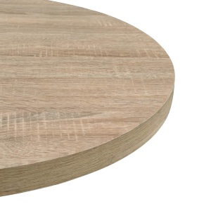 Masă bistro, MDF și oțel, rotundă, 80x75 cm, culoare stejar - Img 6