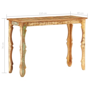 Masă consolă, 110 x 40 x 76 cm, lemn masiv reciclat - Img 4