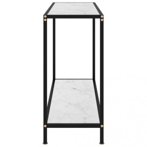 Masă consolă, alb, 100 x 35 x 75 cm, sticlă securizată - Img 3