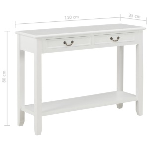 Masă consolă, alb, 110 x 35 x 80 cm, lemn - Img 7