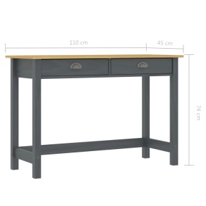 Masă consolă Hill Range 2 sertare gri 110x45x74 cm lemn pin - Img 6
