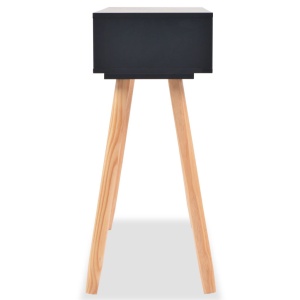 Masă consolă, lemn masiv de pin 80x30x72 cm, negru - Img 4