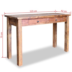 Masă consolă, lemn masiv reciclat, 123 x 42 x 75 cm - Img 5