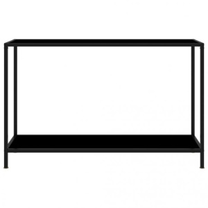 Masă consolă, negru, 120 x 35 x 75 cm, sticlă securizată - Img 2
